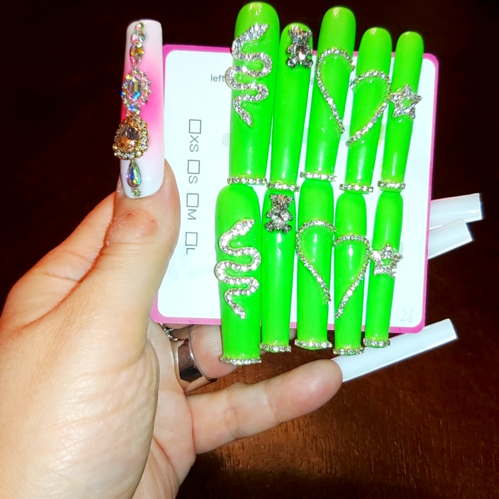 Beautiful Bling Glam Luxury Handmade Nails By Me